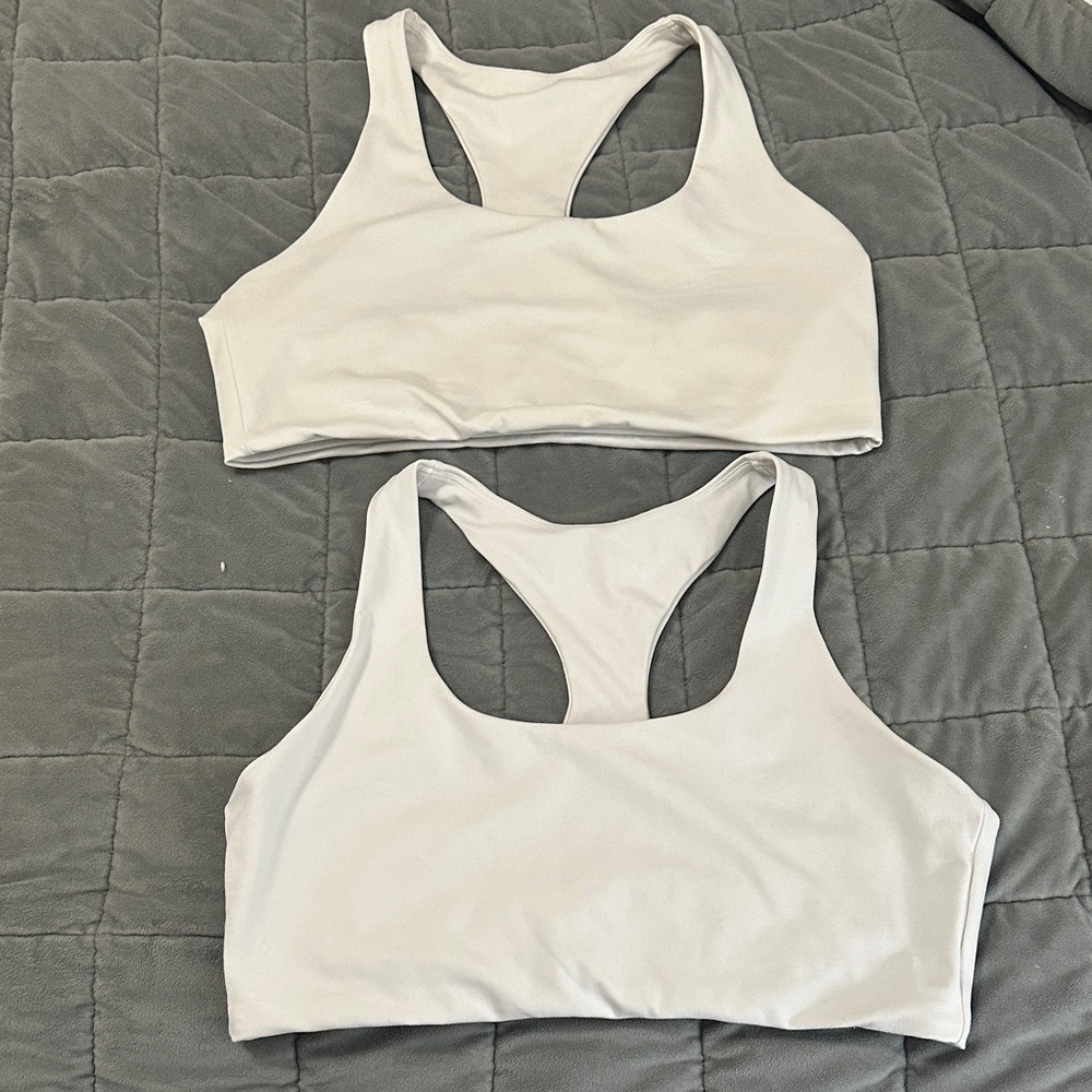 Two Women's White Gap Sports Bra size Large